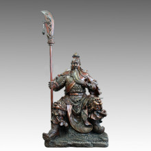 Большая фигура Статуя Генерала Гуаньюй Бронзовая скульптура Tpls-070